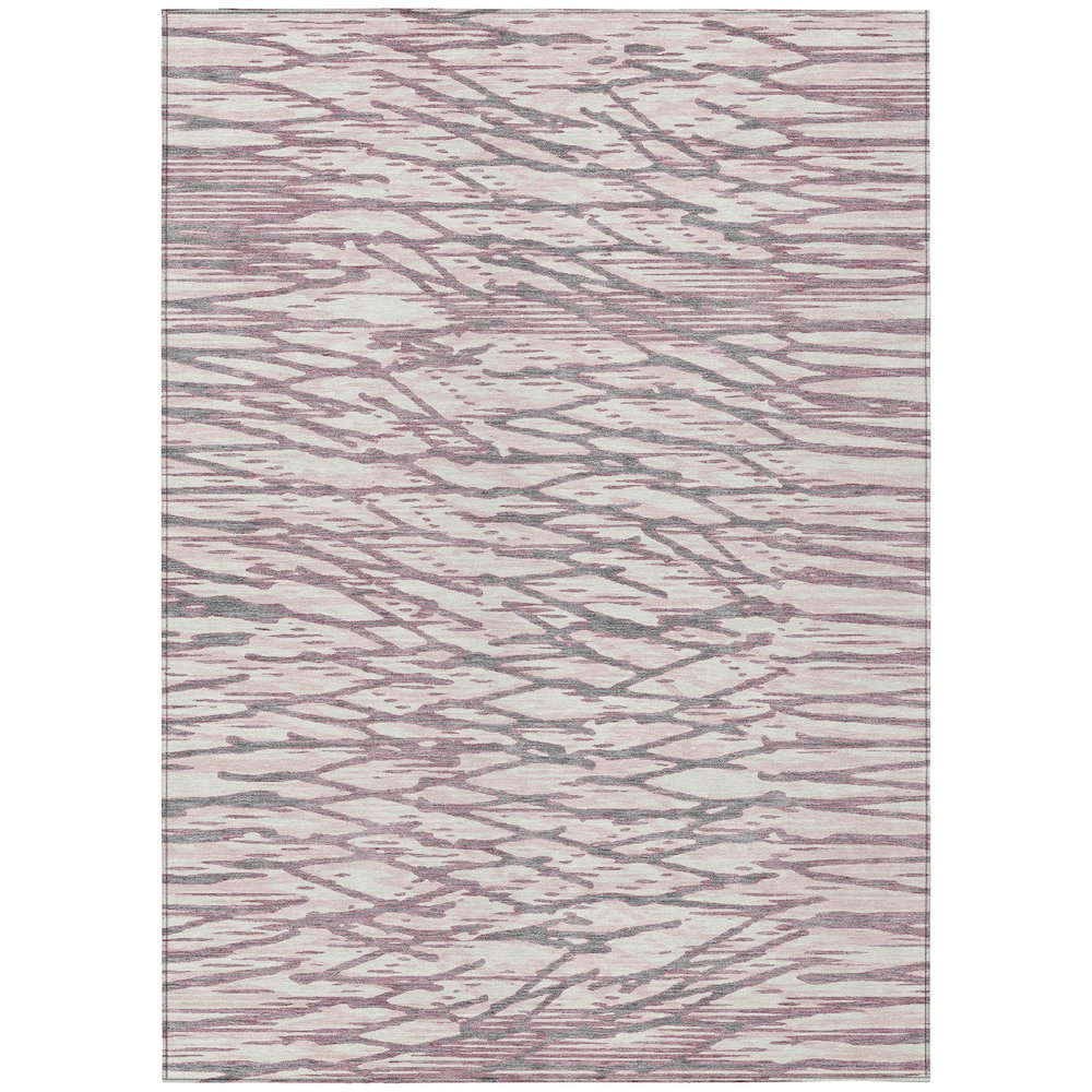 Machine Washable Indoor/Outdoor Chantille ACN2771 Pink 5' x 7'6" Rug. Picture 1