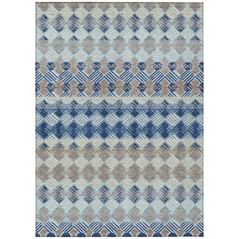 Machine Washable Indoor/Outdoor Chantille ACN2773 Blue 5' x 7'6" Rug. Picture 1
