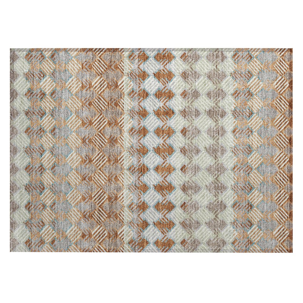 Machine Washable Indoor/Outdoor Chantille ACN2773 Orange 2'6" x 3'10" Rug. Picture 1