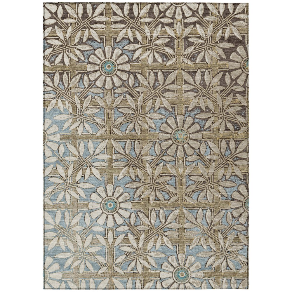 Machine Washable Indoor/Outdoor Chantille ACN2775 Brown 5' x 7'6" Rug. Picture 1