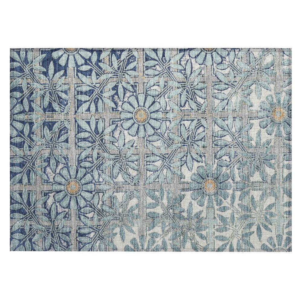 Machine Washable Indoor/Outdoor Chantille ACN2775 Blue 2'6" x 3'10" Rug. Picture 1