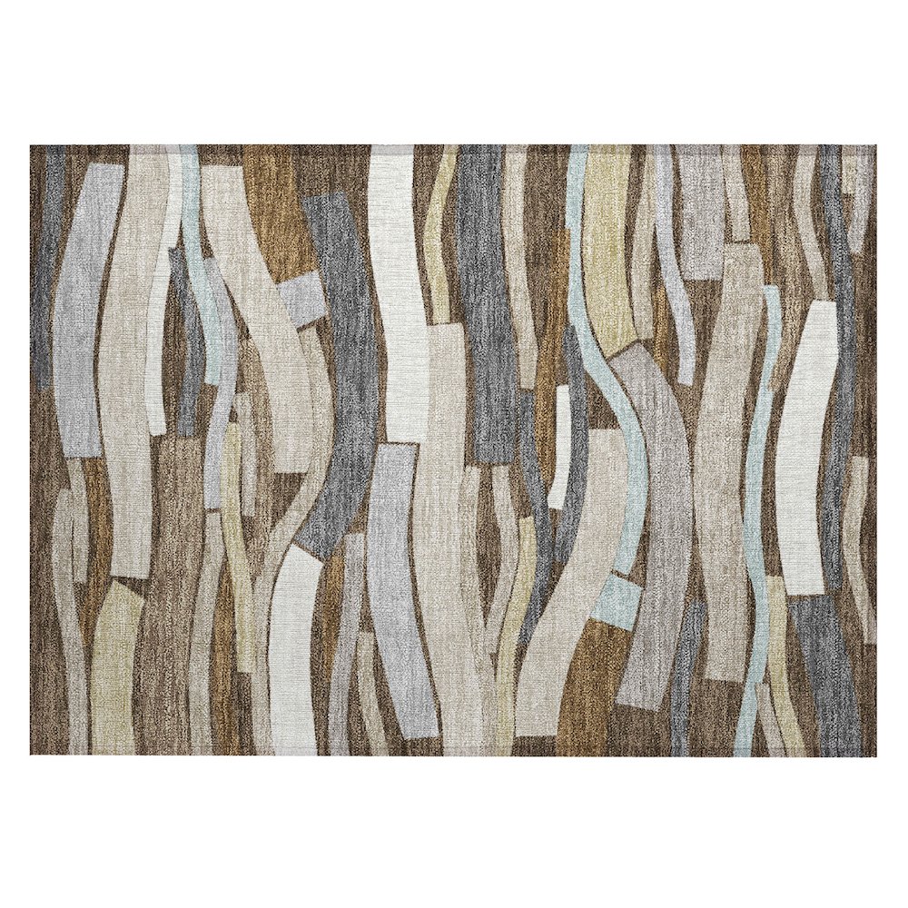 Machine Washable Indoor/Outdoor Chantille ACN2776 Brown 2'6" x 3'10" Rug. Picture 1