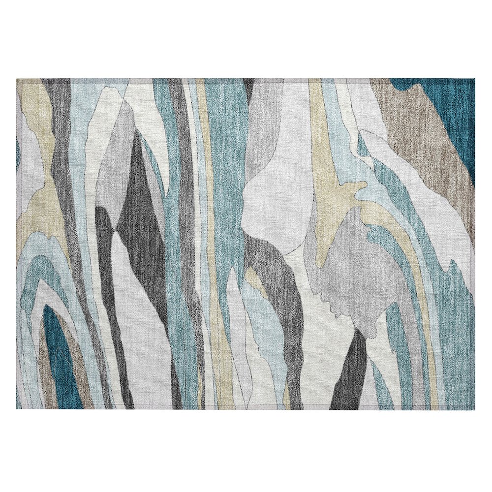 Machine Washable Indoor/Outdoor Chantille ACN2777 Teal 2'6" x 3'10" Rug. Picture 1