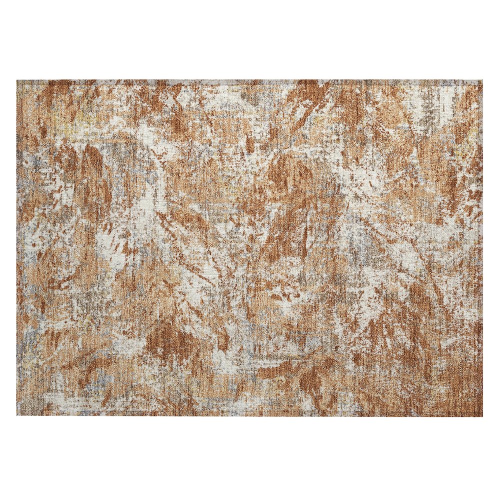Machine Washable Indoor/Outdoor Chantille ACN2779 Orange 2'6" x 3'10" Rug. Picture 1