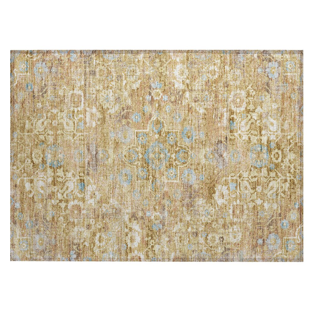 Machine Washable Indoor/Outdoor Chantille ACN2782 Gold 2'6" x 3'10" Rug. Picture 1