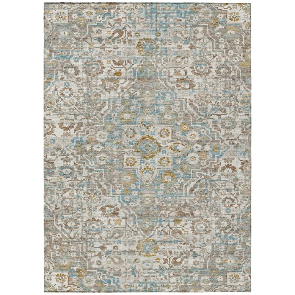 Machine Washable Indoor/Outdoor Chantille ACN2782 Ivory 5' x 7'6" Rug. Picture 1