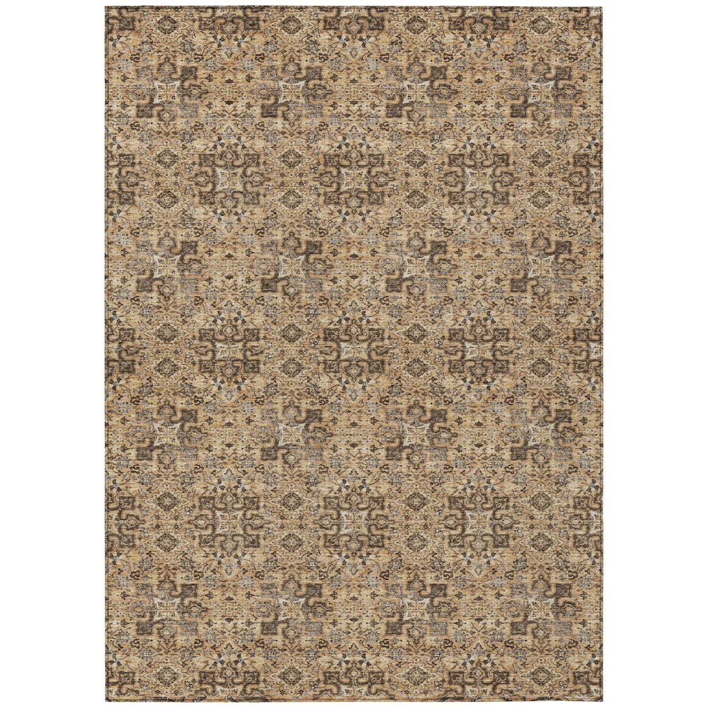 Machine Washable Indoor/Outdoor Chantille ACN2783 Orange 5' x 7'6" Rug. Picture 1