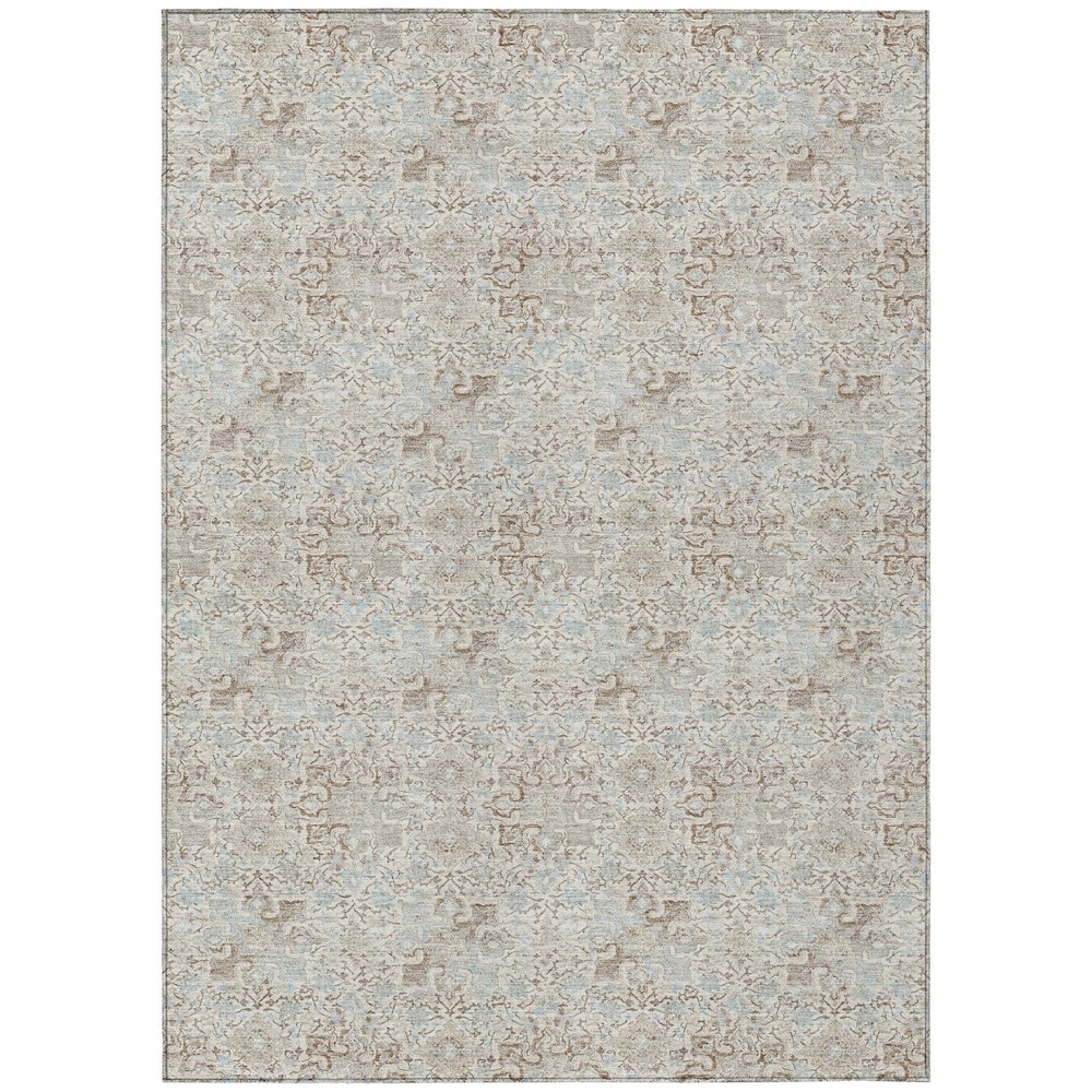 Machine Washable Indoor/Outdoor Chantille ACN2783 Ivory 5' x 7'6" Rug. Picture 1