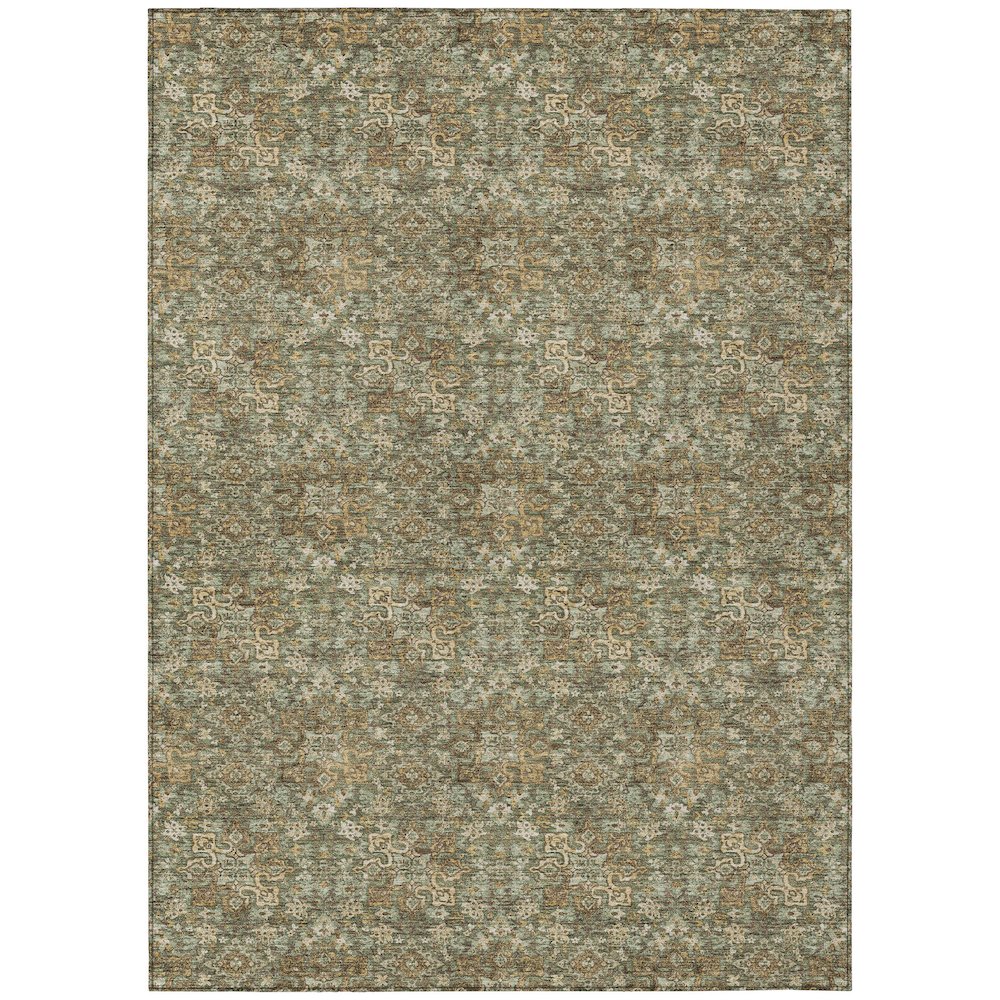 Machine Washable Indoor/Outdoor Chantille ACN2783 Green 5' x 7'6" Rug. Picture 1