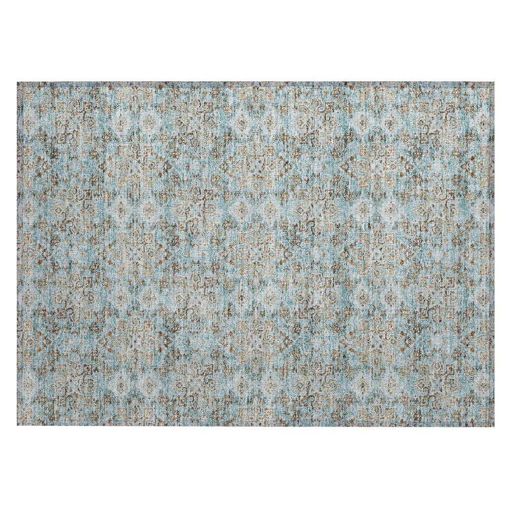 Machine Washable Indoor/Outdoor Chantille ACN2783 Teal 2'6" x 3'10" Rug. Picture 1