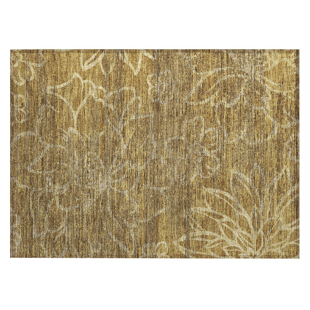 Machine Washable Indoor/Outdoor Chantille ACN2789 Gold 2'6" x 3'10" Rug. Picture 1
