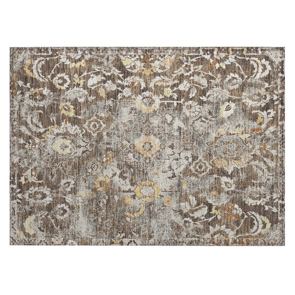 Machine Washable Indoor/Outdoor Chantille ACN2791 Brown 2'6" x 3'10" Rug. Picture 1