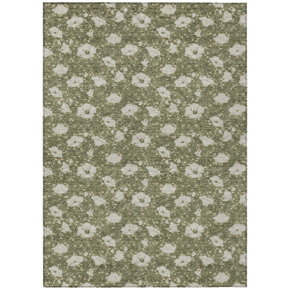Machine Washable Indoor/Outdoor Chantille ACN2792 Green 5' x 7'6" Rug. Picture 1