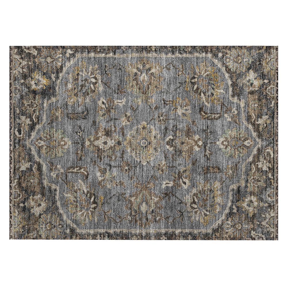 Machine Washable Indoor/Outdoor Chantille ACN2793 Gray 2'6" x 3'10" Rug. Picture 1