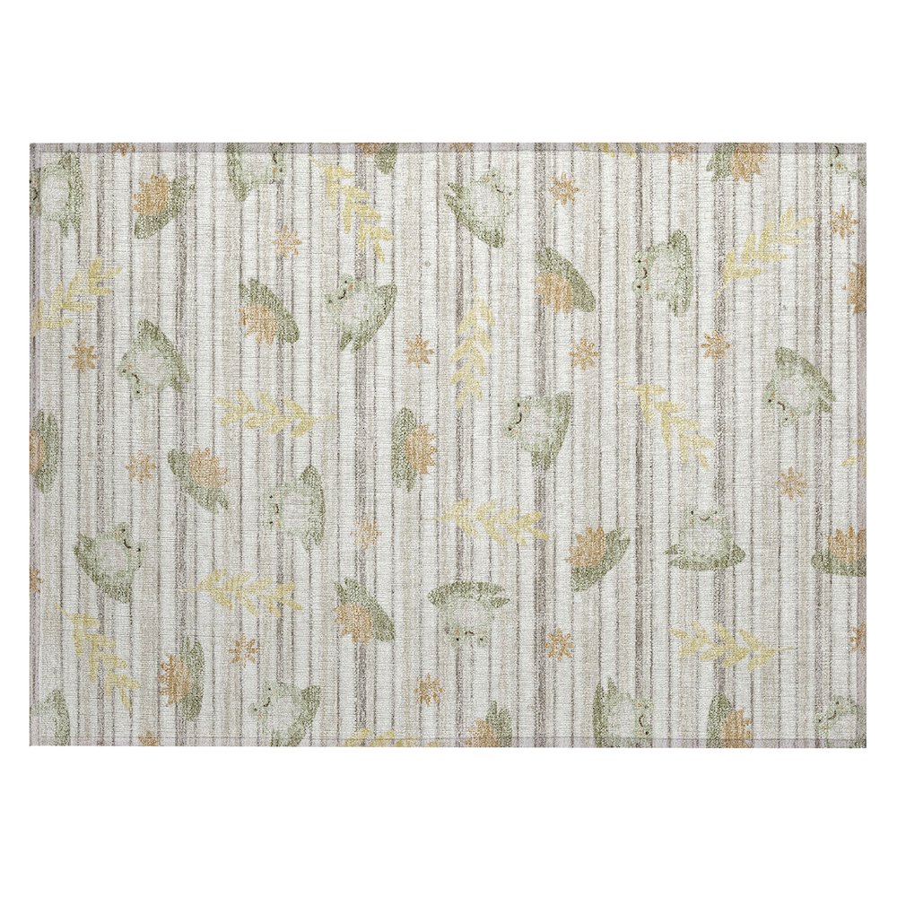 Machine Washable Indoor/Outdoor Chantille ACN2795 Ivory 2'6" x 3'10" Rug. Picture 1