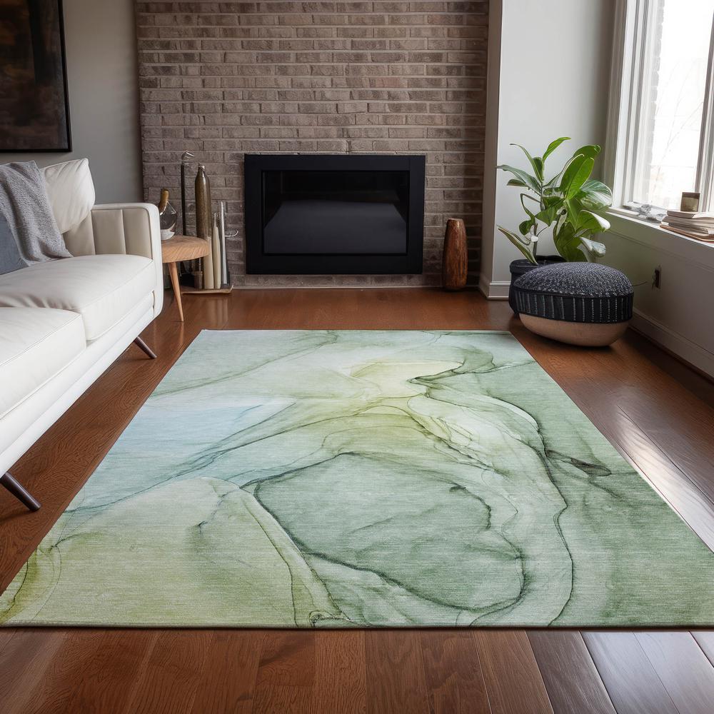 Chantille ACN502 Green 3' x 5' Rug. Picture 7
