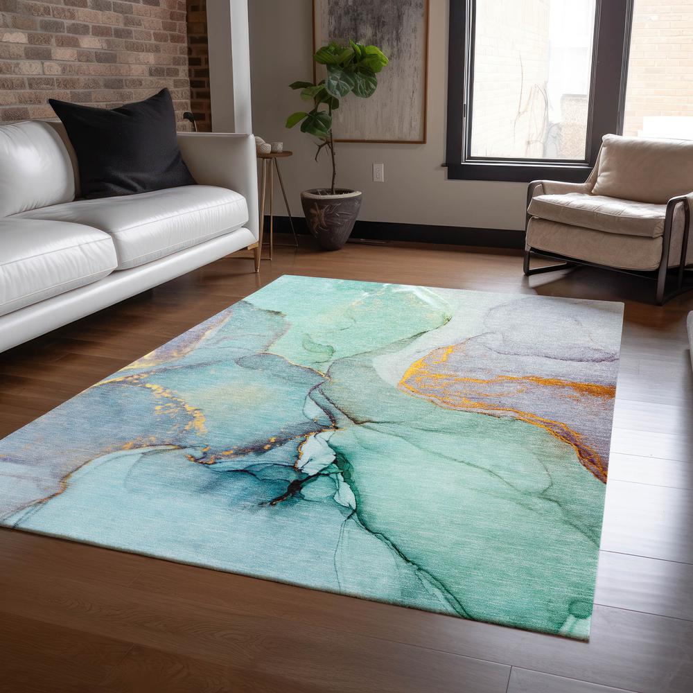 Chantille ACN506 Teal 3' x 5' Rug. Picture 6