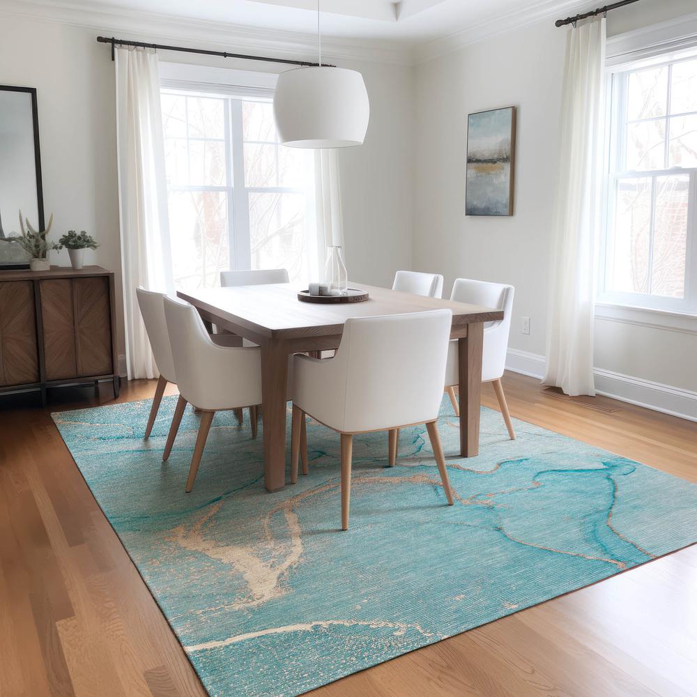 Chantille ACN510 Teal 3' x 5' Rug. Picture 7