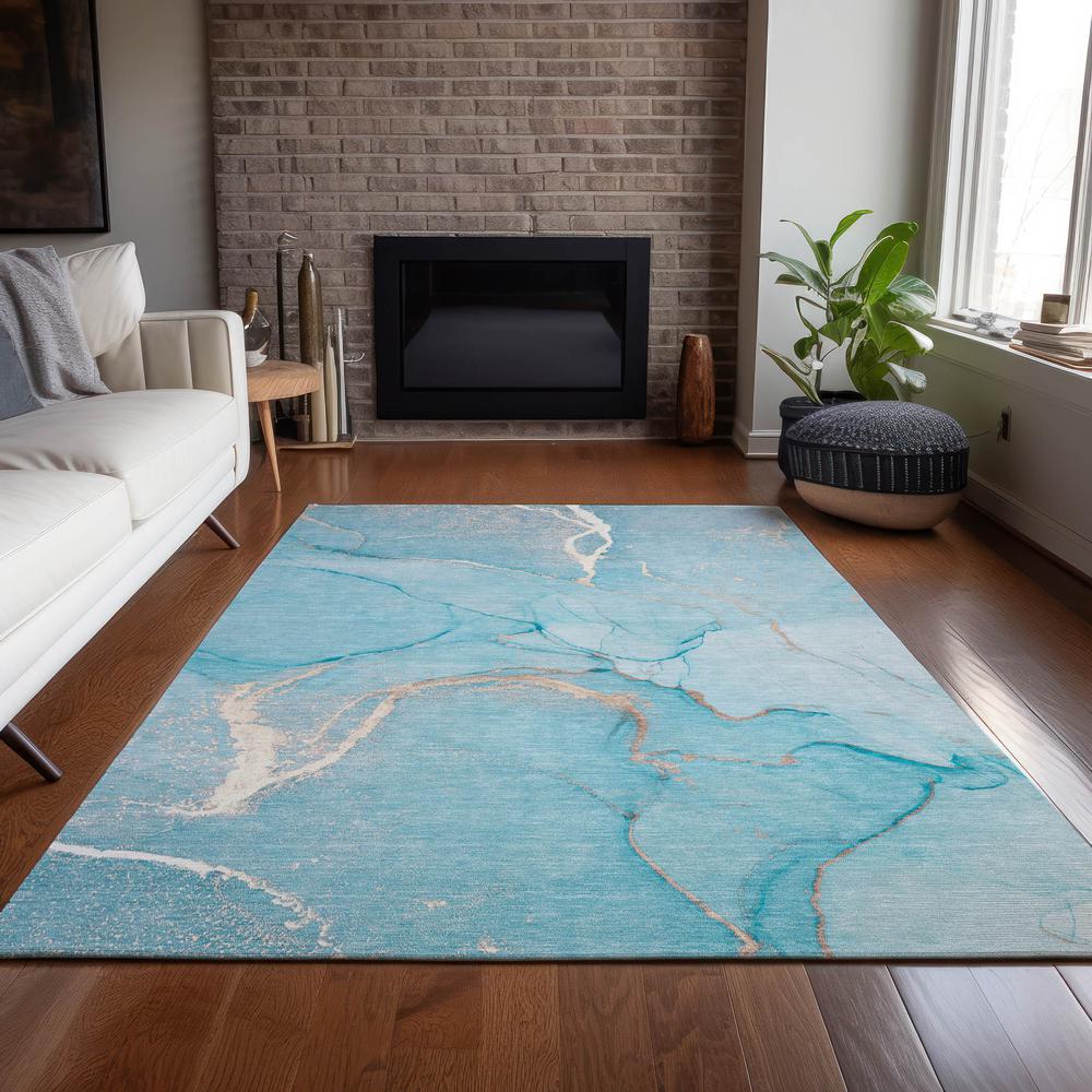 Chantille ACN510 Teal 3' x 5' Rug. Picture 8