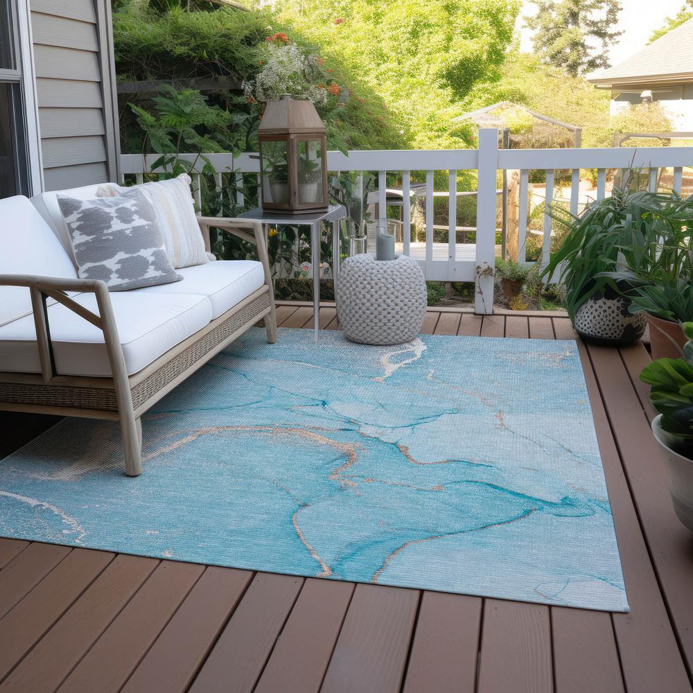 Chantille ACN510 Teal 3' x 5' Rug. Picture 9