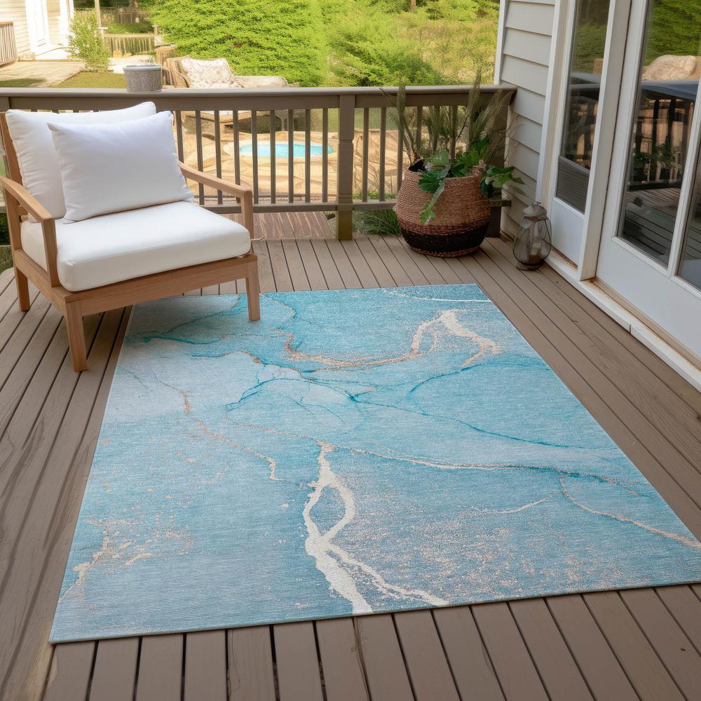 Chantille ACN510 Teal 3' x 5' Rug. Picture 10
