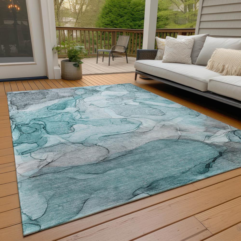 Chantille ACN512 Teal 3' x 5' Rug. Picture 10