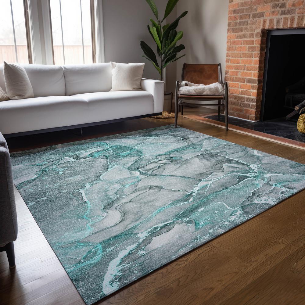 Chantille ACN519 Teal 3' x 5' Rug. Picture 7