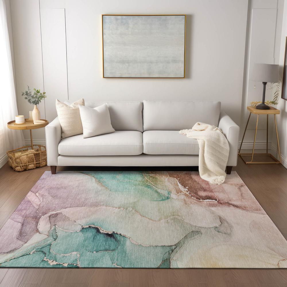 Chantille ACN521 Teal 3' x 5' Rug. Picture 6