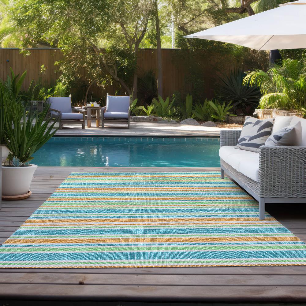 Chantille ACN531 Teal 3' x 5' Rug. Picture 9