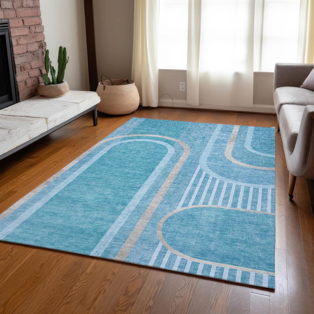 Chantille ACN532 Teal 3' x 5' Rug. Picture 7