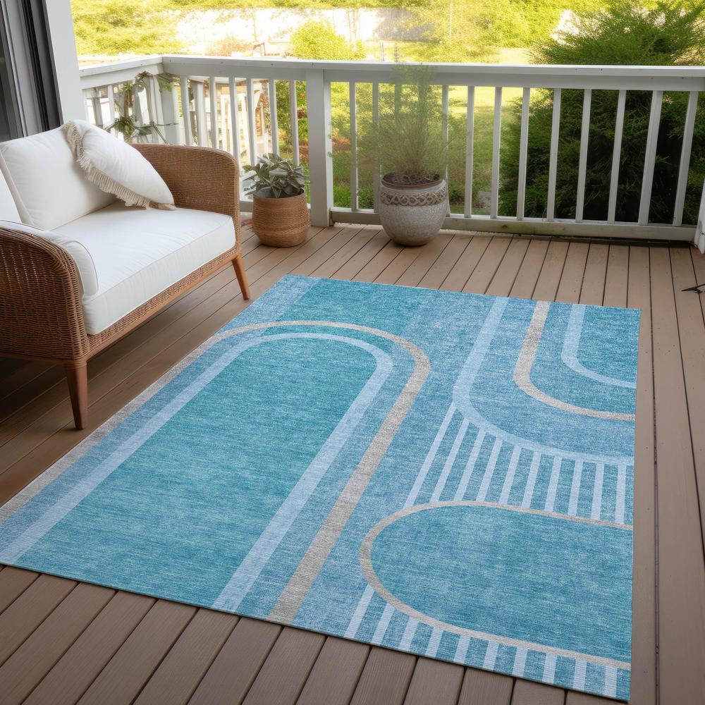Chantille ACN532 Teal 3' x 5' Rug. Picture 8