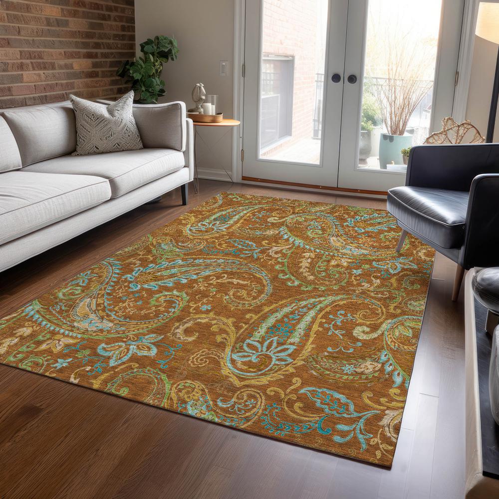 Chantille ACN533 Orange 3' x 5' Rug. Picture 7