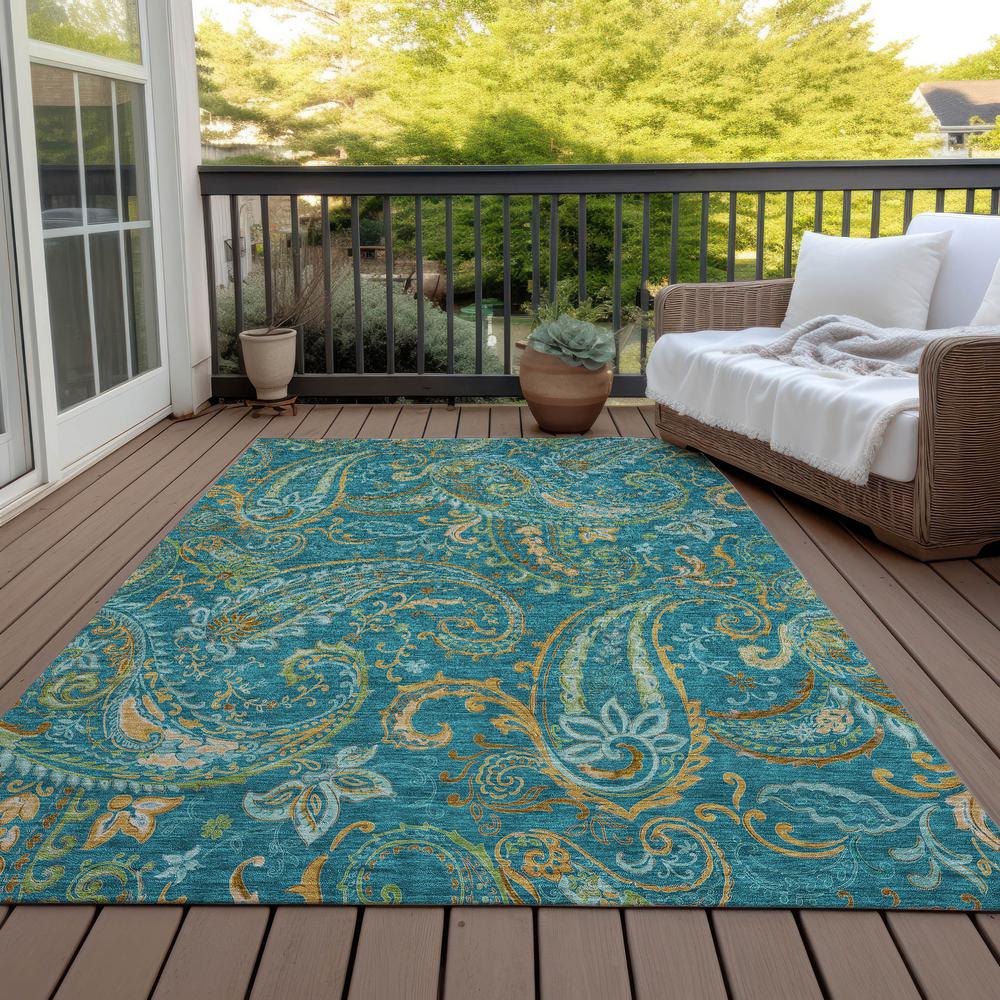 Chantille ACN533 Teal 3' x 5' Rug. Picture 8