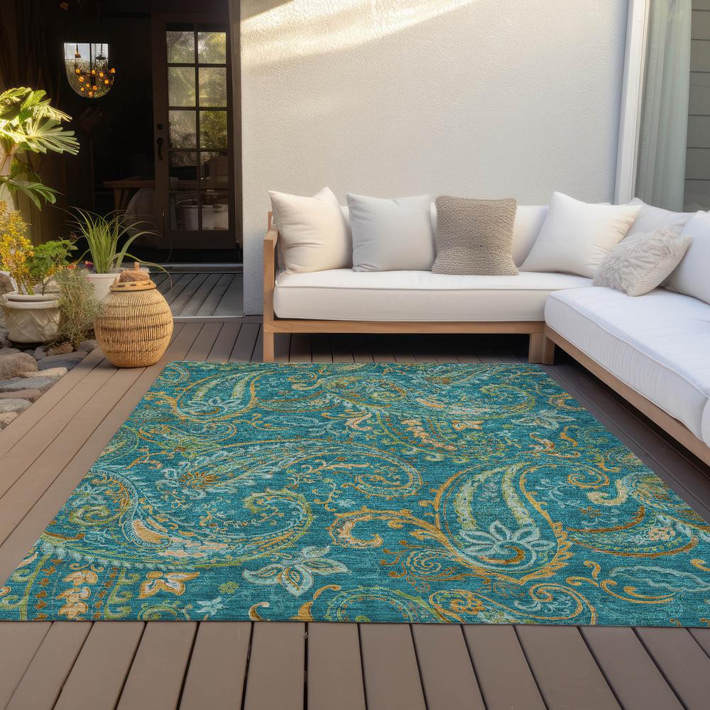 Chantille ACN533 Teal 3' x 5' Rug. Picture 9