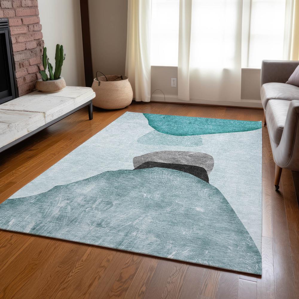 Chantille ACN547 Teal 3' x 5' Rug. Picture 7