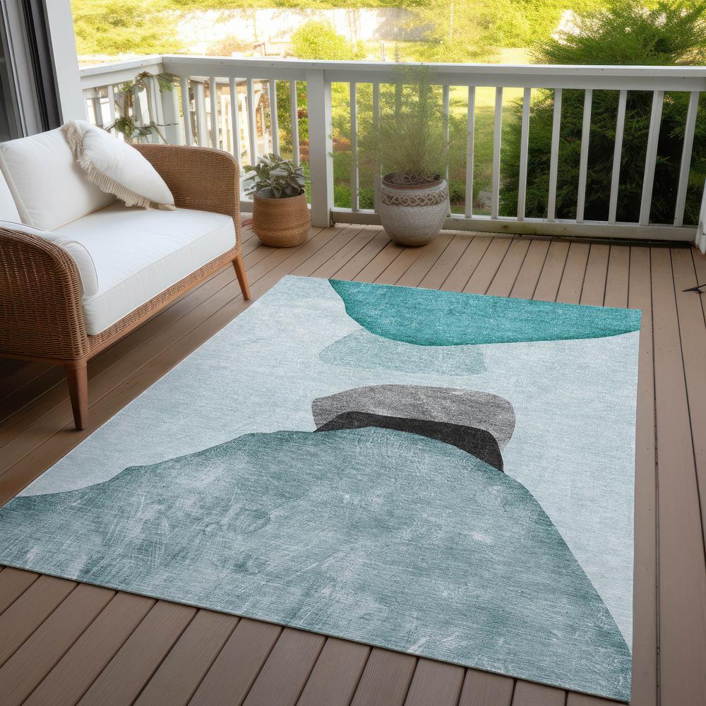 Chantille ACN547 Teal 3' x 5' Rug. Picture 8