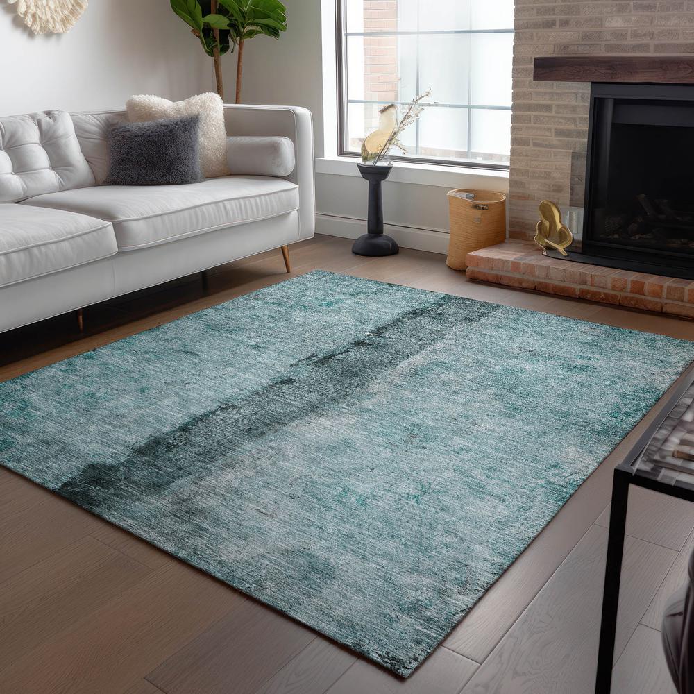 Chantille ACN605 Teal 3' x 5' Rug. Picture 7
