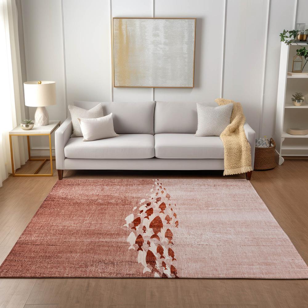 Chantille ACN627 Orange 3' x 5' Rug. Picture 6