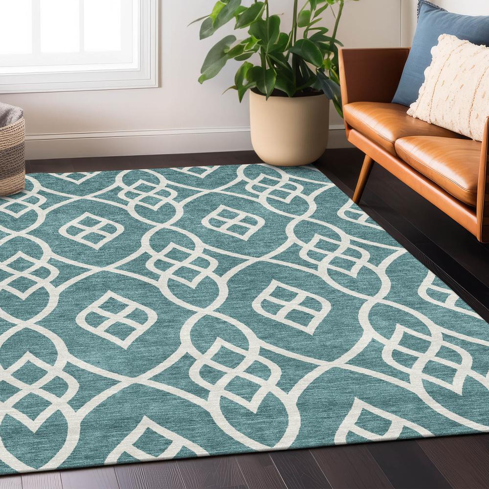 Chantille ACN884 Teal 3' x 5' Rug. Picture 5