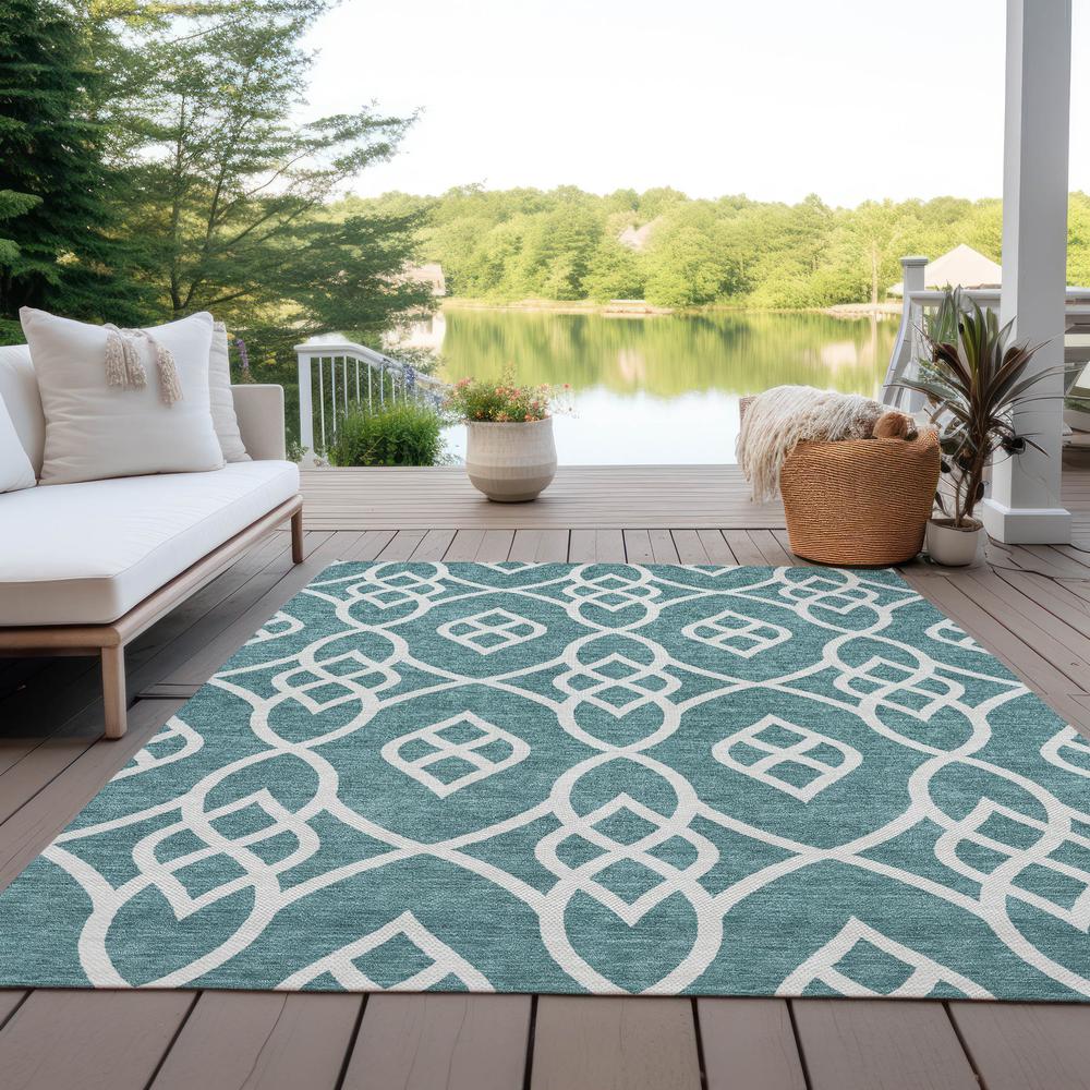 Chantille ACN884 Teal 3' x 5' Rug. Picture 7