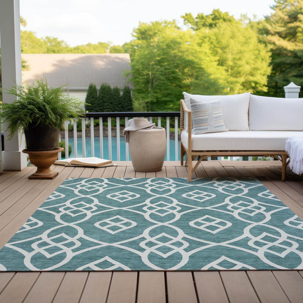 Chantille ACN884 Teal 3' x 5' Rug. Picture 8
