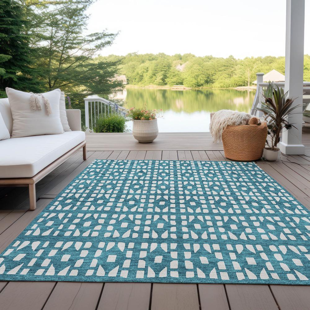 Chantille ACN963 Teal 3' x 5' Rug. Picture 8
