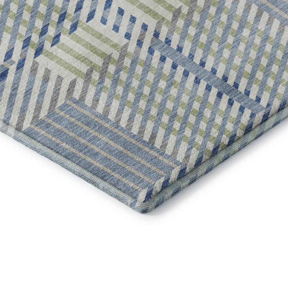 Premium Machine Washable Mayfield AMF1000 Denim 2'3" x 7'6" Runner Rug. Picture 3