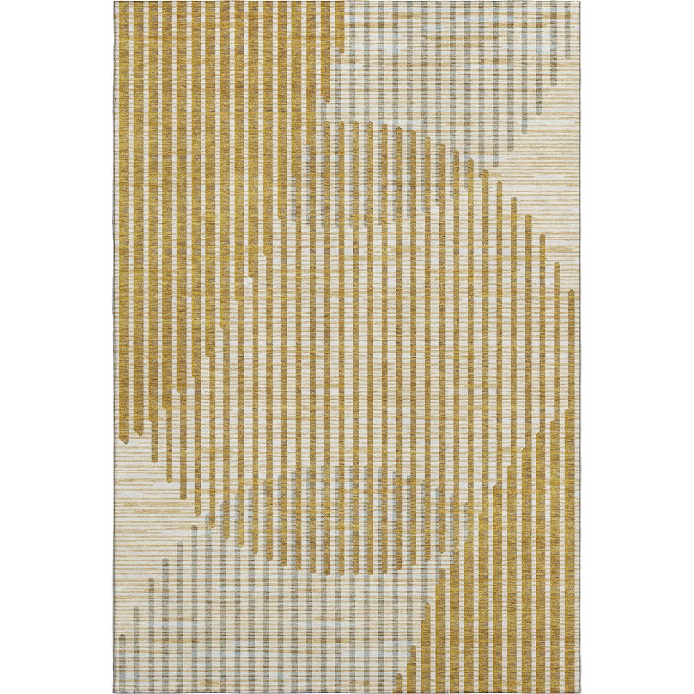 Premium Machine Washable Mayfield AMF1001 Gold 3' x 5' Rug. Picture 1