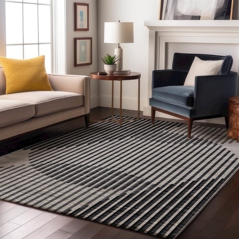 Premium Machine Washable Mayfield AMF1001 Gray 3' x 5' Rug. Picture 5