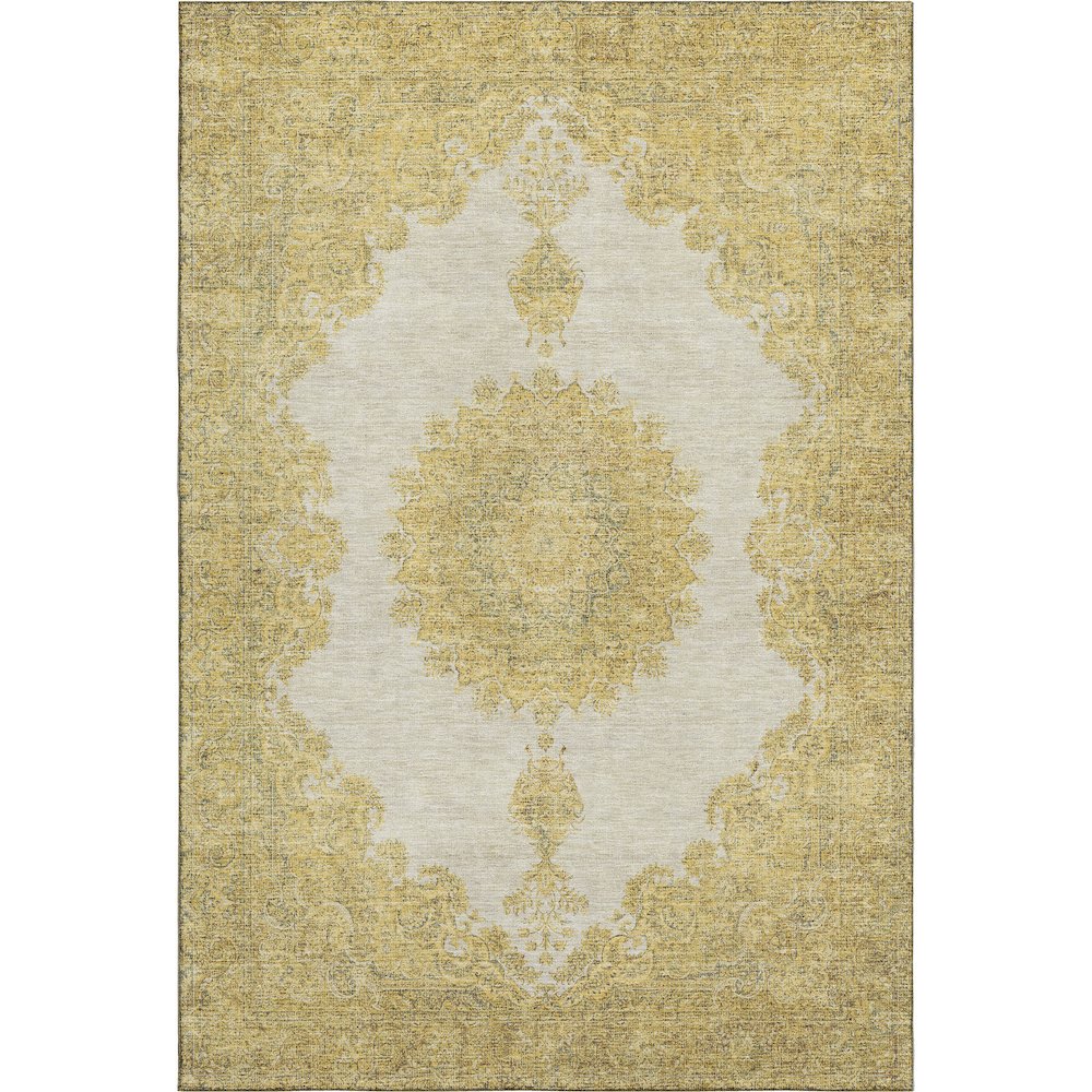 Premium Machine Washable Mayfield AMF1003 Gold 3' x 5' Rug. Picture 1