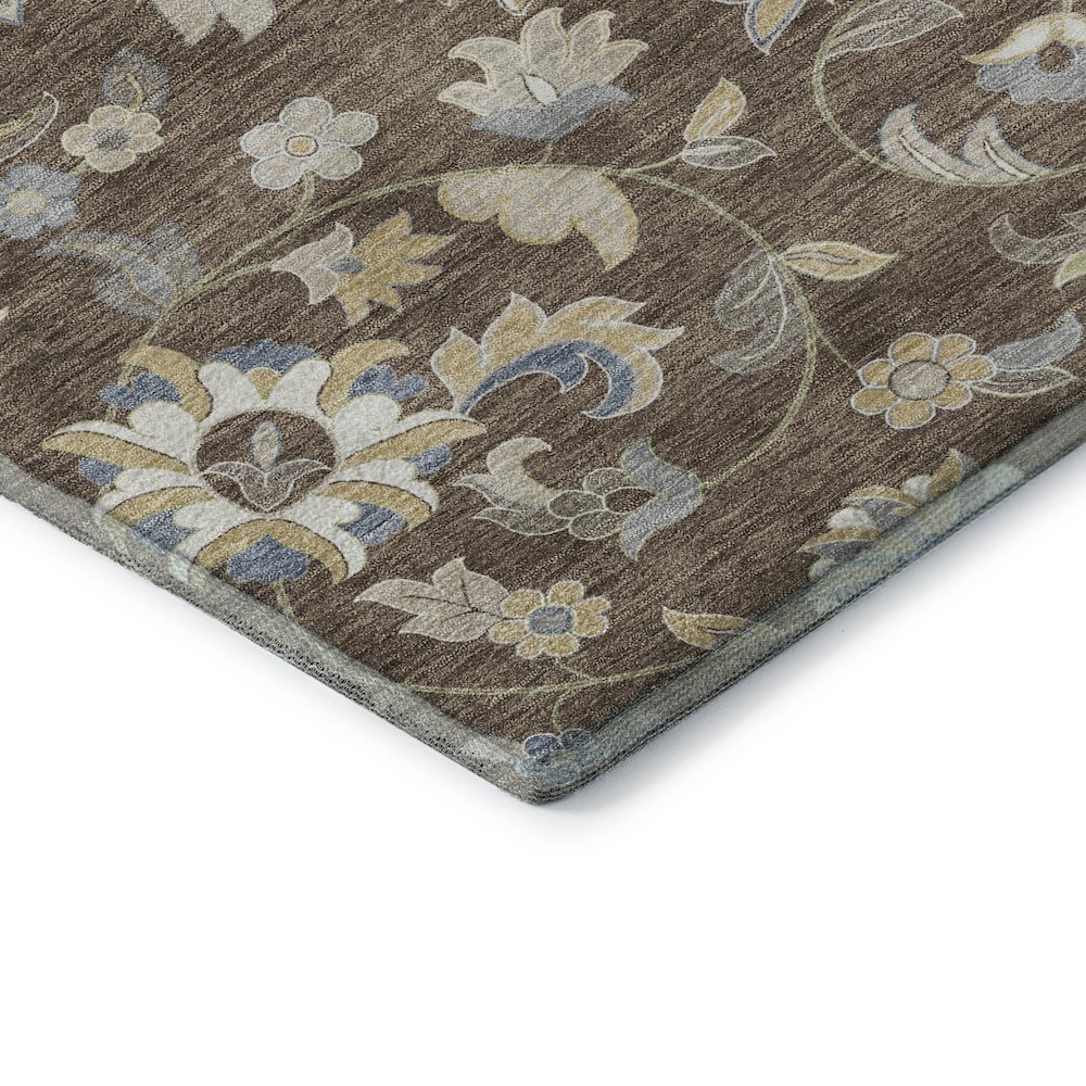 Premium Machine Washable Mayfield AMF1006 Chocolate 2'3" x 7'6" Runner Rug. Picture 3