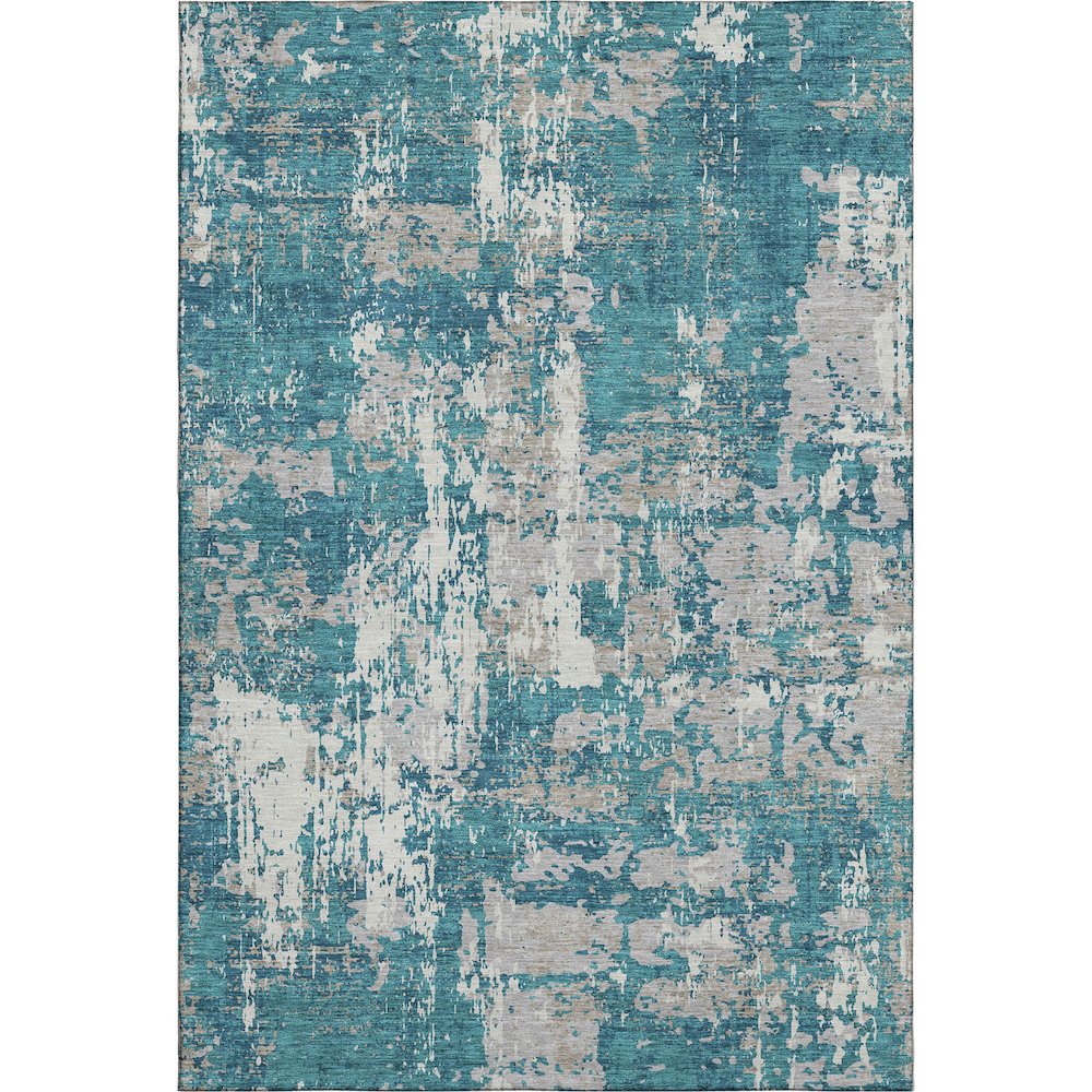 Premium Machine Washable Mayfield AMF1008 Teal 3' x 5' Rug. Picture 1