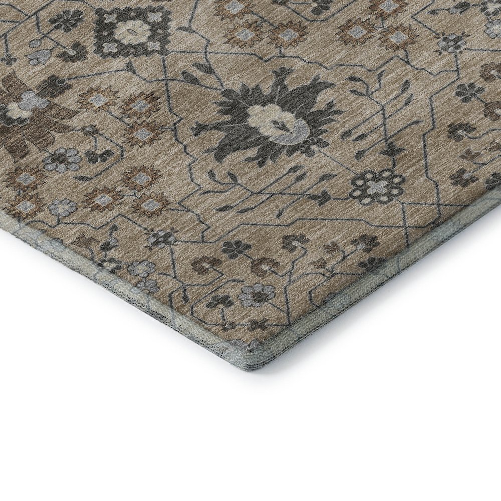Premium Machine Washable Mayfield AMF1009 Taupe 2'3" x 7'6" Runner Rug. Picture 3
