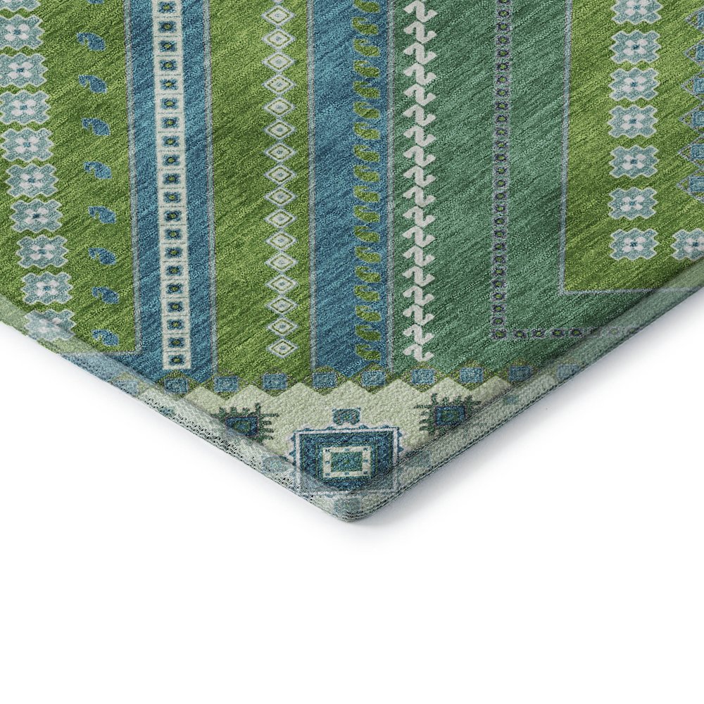Premium Machine Washable Mayfield AMF1010 Lime 2'3" x 7'6" Runner Rug. Picture 3
